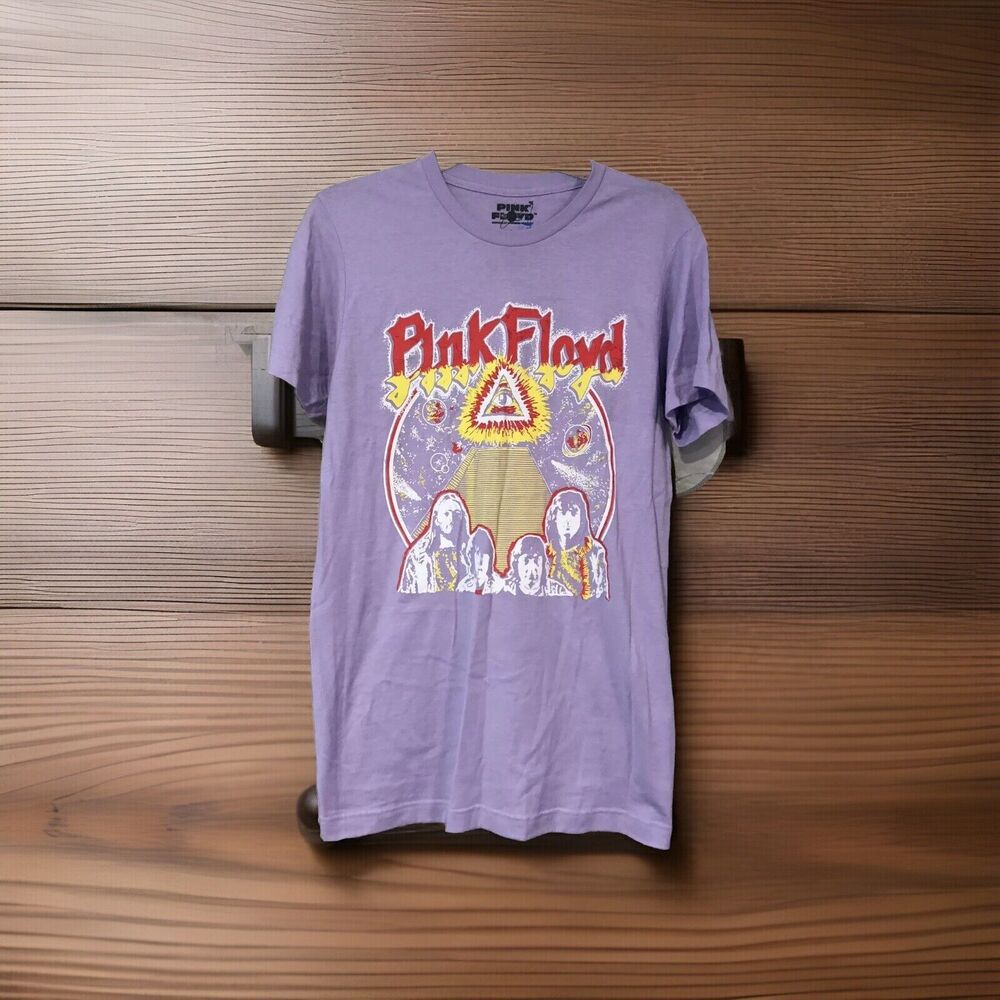 Pink Floyd Graphic T-Shirt Purple Mens Small S Rock Band Pyramid All Seeing Eye
